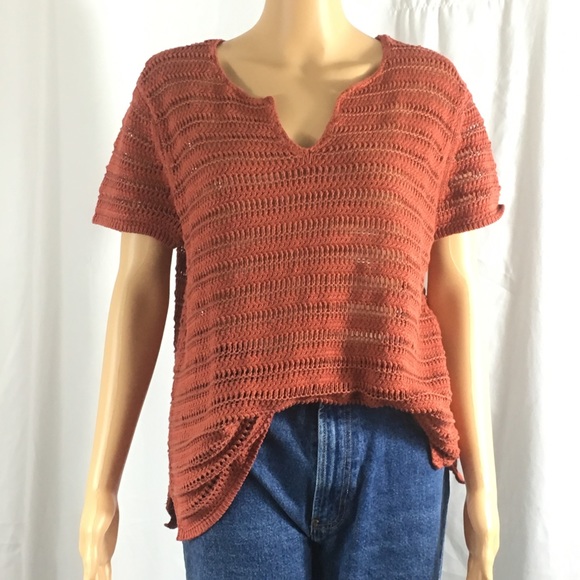 Coldwater Creek Sweaters - Crochet Short Sleeve Sweater Coldwater Creek